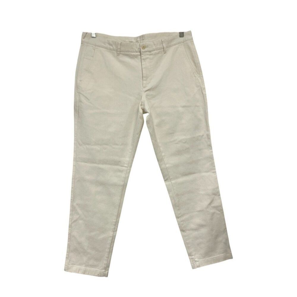 Massimo Dutti Mens Pants EU 46 US 36 Cream Cotton Blend Tapered 0024/073 NWT